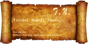 Tordai Napóleon névjegykártya